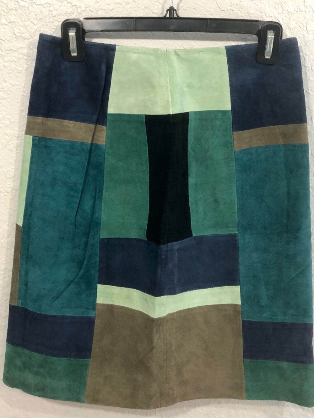 NWT Vintage  Alfani Suede Patchwork Mini Skirt NEW
